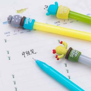 Papelería Coreana, Bolígrafo Creativo de Colores con Diseño de Cactus en Maceta, con Logotipo - Product Image 6