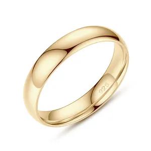 925 Silber Ring Schmuck Großhandel 925 Sterling Silber 18 Karat Pure Gold Schmuck Finger Band Ring für Frauen