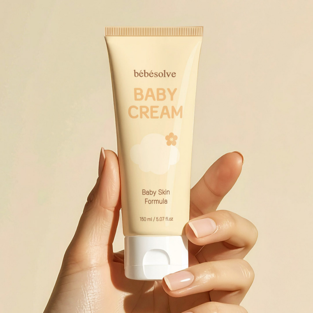 ORANGLES BEBESOLVE Baby Cream 150ml – Korean Moisturizing & Soothing Skincare Cream for Babies, Sensitive Skin & Maternity Care - detailed closeup view - Image 3 of 4 | great for travel | Texas | Free Shipping ORANGLES