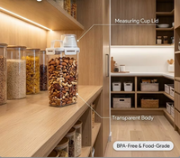 Conteneur de stockage hermétique pour riz sans BPA, boîte de conservation transparente pour aliments secs pour le garde-manger de la cuisine, populaire auprès des familles américaines