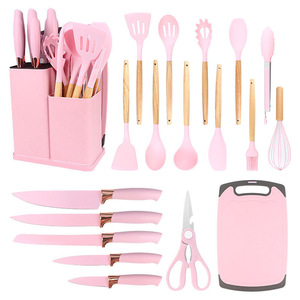 <span class=keywords><strong>Set</strong></span> Sendok dan Spatula Silikon 19 Buah dengan Gagang Kayu, Alat Masak Anti Lengket & Anti Selip, dan Peralatan Dapur - Product Image 2