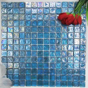 Gmart彩虹色装饰蓝色马赛克马赛克玻璃热卖上釉耐用多色陶瓷游泳池瓷砖