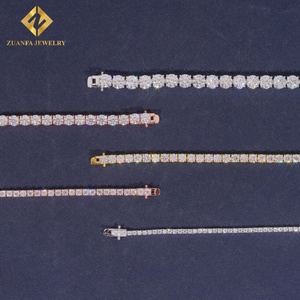 Hot Sale <b>Tennis</b> Bracelet 925 Sterling <b>Silver</b> 18K Gold Plated Moissanite Diamond <b>Tennis</b> Chain <b>Necklace</b> & Bracelet Large Store - Product Image 3