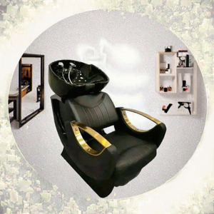 Ensemble portable de fauteuil de lavage et de lavabo en céramique avec lit de spa pour salon de beauté - Usage professionnel en salon - Product Image 3