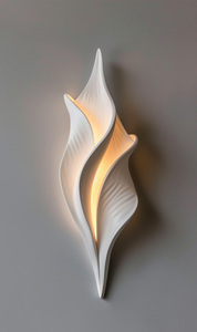 Lampe murale LED moderne en acier imprimée en 3D, forme spirale en métal bleu, design personnalisable, usage résidentiel, étanche, à intensité variable - Product Image 3