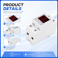 Protecteur de tension à double affichage LED pour rail DIN, pour panneaux électriques, armoires de commande et systèmes de distribution