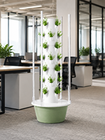 Tour hydroponique compacte à 7 étages, système de jardinage vertical avec lumière LED et pompe à eau pour petits espaces