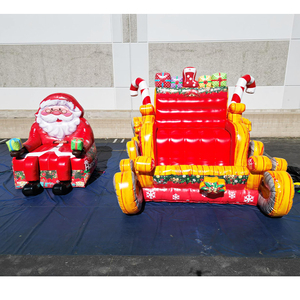 Château gonflable de Noël à prix de gros avec motifs Père Noël, bonhomme de neige et renne pour événements festifs et activités en plein air - Product Image 6