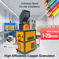 Mini granulateur de fil de cuivre avec moteur, machine automatique à haute productivité pour la séparation du cuivre et de l'aluminium, puissance 5,3 kW