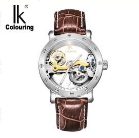 4 Cinturino in pelle marrone argento argento