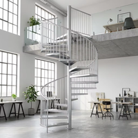 Rampe en verre spirale en acier galvanisé résistant aux intempéries et antirouille, balustrade moderne pour escalier, idéale pour jardin, cour arrière et entrepôt