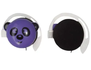 批发可爱熊猫设计的3.5毫米插孔型有线音乐挂钩耳机，供平时使用