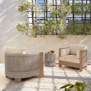 Modern Luxury Design Garden Patio Teak Wood Rope Weave Set New Outdoor Furniture for Beach Restaurant - Product Image 2