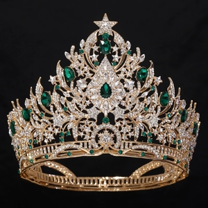 Grandes diadèmes de luxe romantiques pour reines, couronnes de beauté, diadèmes baroques pour concours de beauté et mariages - Product Image 2