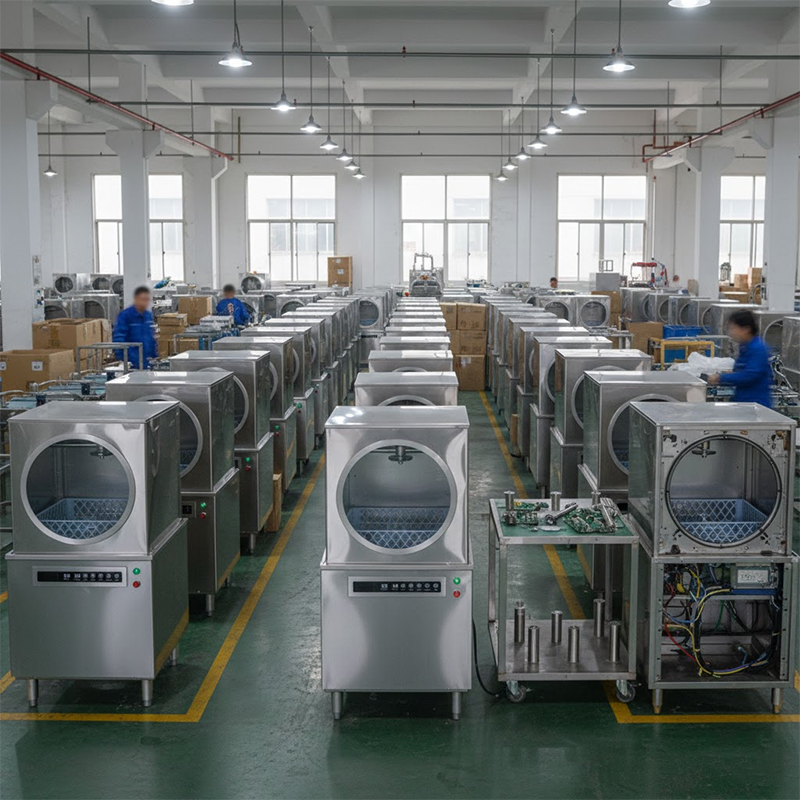 In-Smart Commercial Hotel Restaurant Electric Full-Integrated Control Freestanding Dishwasher Machine Stainless Steel Housing 16