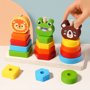 EDULAND Bloques <span class=keywords><strong>de</strong></span> Construcción Cognitivos Montessori para Niños, Juego <span class=keywords><strong>de</strong></span> Emparejamiento <span class=keywords><strong>de</strong></span> Formas Geométricas <span class=keywords><strong>de</strong></span> Madera con Cinco <span class=keywords><strong>Columnas</strong></span> <span class=keywords><strong>de</strong></span> Madera - Product Image 3