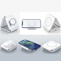 Chargeur Magnétique Sans Fil 15 W Pliant 7-en-1 à Charge Rapide pour iPhone, Apple Watch et AirPods