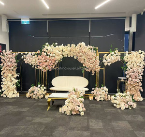 Nuevo Estilo, Combinación de Colores Naranja y Rosa Intenso, Camino de <span class=keywords><strong>Flores</strong></span>, <span class=keywords><strong>Arco</strong></span> de <span class=keywords><strong>Flores</strong></span> para Decoración de Baby Shower, para Decoración de Eventos - Product Image 4