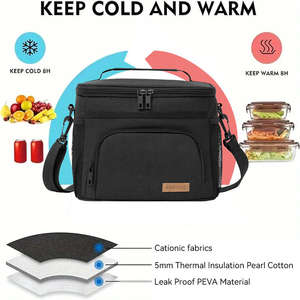 High quality picnic hot polyester stripe 9L <b>bag</b>, household <b>lunch</b> <b>bag</b>, refrigerator, soft insulation - Product Image 4