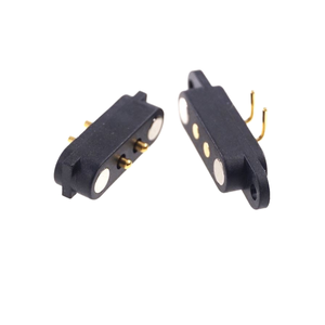 2-poliger magnetischer Pogo-Pin-Anschluss Schwarz Farbe 2,5mm Abstand 2A Nennstrom Stecker-Buchse-Ohr für LED-Signal übertragung auf der Leiterplatte - Product Image 3