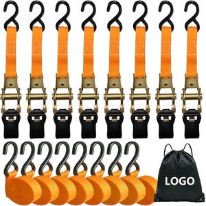 Promotion : Sangles d'arrimage à cliquet robustes de 1 pouce en polyester avec crochet en S pour le transport et la fixation de marchandises (moto, etc.) - Product Image 1