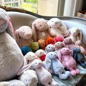 Peluche Jellycats de la série Shy Bugs Bunny, version haute qualité, avec logo doré et motif floral, Love Bugs Bunny - Product Image 2