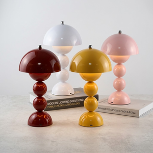 Lampe d'appoint sphérique brillante <span class=keywords><strong>Funky</strong></span> Living Spaces, rechargeable sans fil, lampe de chevet décorative, lampe de bureau rétro en forme de dôme champignon - Product Image 4