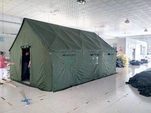 Tente murale à double couche en toile verte 4x6m, cadre en métal/acier galvanisé, grand <span class=keywords><strong>espace</strong></span>, abri pour 20 personnes, trois/quatre saisons - Product Image 2