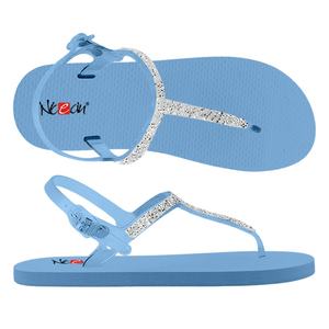 Sandalias Cómodas Azules con Tira Trasera para Mujer, Chanclas con Brillantina, Secado Rápido, Zapatos de Verano para Exteriores, Fabricante OEM al por Mayor - Product Image 1