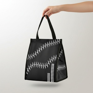 Sac isotherme réutilisable Aloha Collection, motif oiseaux Iwa noirs, impression personnalisée, sac à déjeuner écologique, sacs à déjeuner hawaïens - Product Image 1