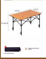 Klappbarer, verstellbarer Outdoor-Eierrolltisch, quadratischer Tisch für Camping, Marktstände und Picknicks mit Leinenbezug