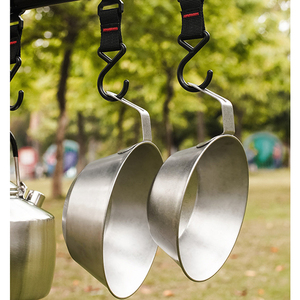 Plato y cuenco para exteriores de acero inoxidable 304, vajilla para acampar al aire libre de seis piezas, almacenamiento portátil de montaña, utensilios de cocina - Product Image 3