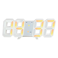 2026 RGB 3D LED Art Deco Design Wand- und Tischuhr mit Einstellbarer Helligkeit 10-Zoll-Display Digitaler Wecker Wohndekor