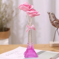 Bouteille en verre, accessoire en forme de tour Eiffel, bijou avec bouchon en liège et rotin, offre spéciale