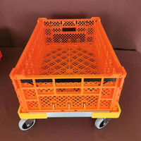 Conteneur pliable empilable 600*400*280mm, bacs de rangement pour légumes, camping en plein air, caisse en plastique pliable, industrielle