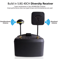 Kacamata FPV EV800D 5.8G 40CH Nirkabel dengan DVR Layar 5.0 Inci 854*480 Antena Ganda untuk Drone Balap FPV