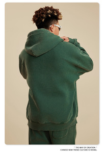 Sudadera con Capucha Unisex con Botones, Personalizada al por Mayor, 400g, Talla Grande, con Logotipo Bordado, Sudadera con Capucha de Alta Calidad con Relieve 3D - Product Image 2