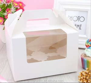 ขายร้อนขายส่งสีขาวสีน้ำตาลแบบพกพาทนทานมัฟฟินขนมของขวัญแบกกล่องกระดาษ - Product Image 5