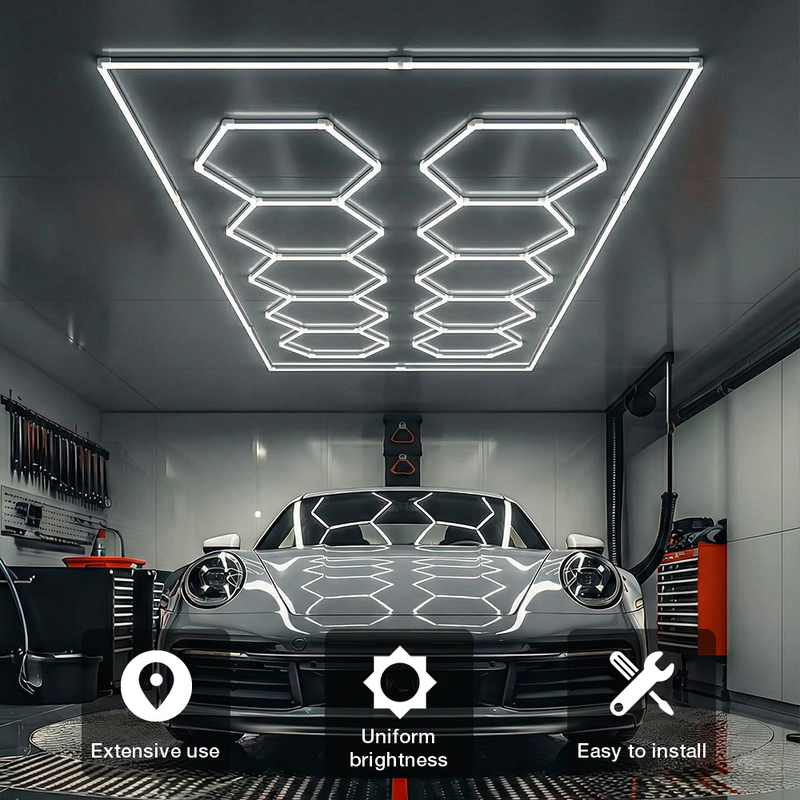 DIY Led Garage Light Hexagonal 8
