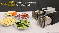 Commerciële elektrische aardappel snijmachine/hakselaar voor restaurant en hotel, automatische fruit- en groenteverwerking, nieuwstaat, belangrijke motor 220V