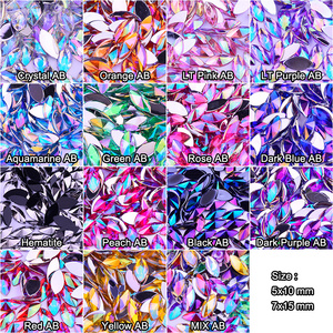 7*15mm Rosa AB Cristalli Colla Schiena Piatta Strass Pietre Di Cristallo Non Da Cucire Horse Eye Acrilico Gemme Strass per L'artigianato FAI DA TE - Product Image 6