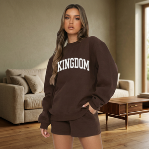 Conjunto de Shorts de Dos Piezas para Mujer, Casual, Sólido, con Logotipo Personalizado, 100% Algodón, Impermeable, Transpirable y Ecológico, Venta al Por Mayor, Alta Calidad - Product Image 1