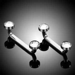 Piercing corporal G23 de titanio con diamantes, joyería, superficie, Barbell, Micro, Dermal - Product Image 6