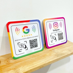 Formato personalizzato NFC recensione QR codice tabella Sticker Tag di alta qualità NFC Menu piastra epossidica per la prenotazione Google Instagram - Product Image 4