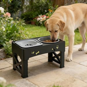 Nouveau bol pour chien 2-en-1 surélevé à alimentation lente, hauteur réglable, pliable - Product Image 5