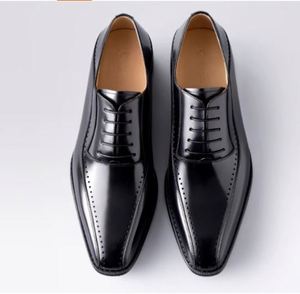 Zapatos Derby Formales de Negocios de Alta Gama, Nuevos, de Cuero Genuino, Punta Cuadrada, Impermeables, con Cordones, Estilo Británico, para Bodas, para Hombre - Product Image 4