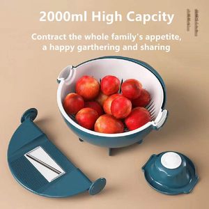 9 1 <b>Multifunction</b> <b>Vegetable</b> <b>Cutter</b> Drain Basket Slicer Grater PP+Stainless Steel Eco-Friendly White 22x10cm Kitchen Utensil Set - Product Image 4