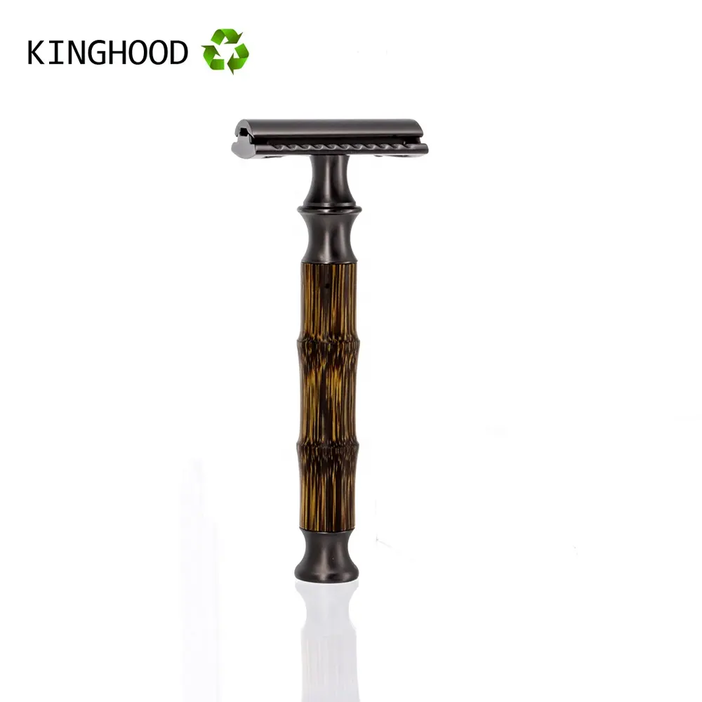 Одноразовая бамбуковая бритва с деревянной ручкой и 3 лезвиями для безопасного бритья в отеле