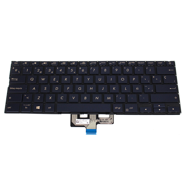 Replacement Laptop Keyboard for Zenbook 14 UX433 UX433FA UX433FN Deluxe14 Black Spanish Notebook Keyboard with Backlight