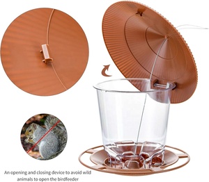 Mangeoire à oiseaux en cascade anti-écureuil suspendue avec matériau ABS/PVC résistant à l'eau pour une utilisation en extérieur, thème animal moderne - Product Image 5
